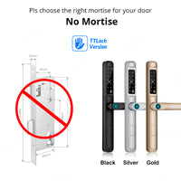 92/85mm Waterproof Fingerprint TTLock Bluetooth APP RFID Card Code Keyless Electronic Smart Door Lock Aluminum/Glass Sliding - 7