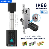IP66 Waterproof 2026 New Generation TUYA APP Fingerprint Password Digital RFID Card Cylinder Smart Door Lock 60-90 90-120 - 1