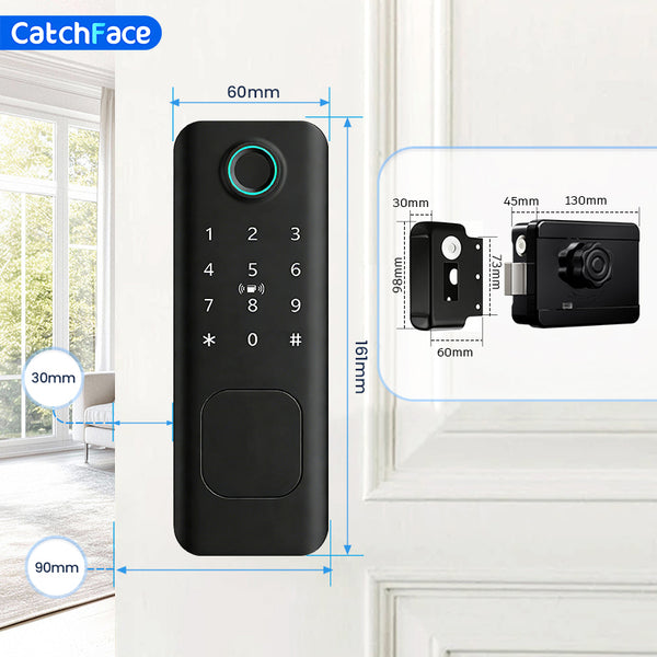Fingerprint Electric Rim Lock TTLock App Outdoor Lock Remote Control Power Saving Heat-Resistant Smart Door Lock Code Key