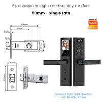 Facial Recognition Video call Automatic Door Lock TUYA Front Door Fingerprint Smart Lock Digit Camera Visible Inner Screen - 7