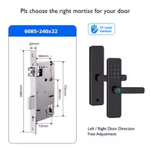 Bluetooth TTLock App Fingerprint Door Lock Code Card Key Touch Screen Smart Door Lock Security Digital Electronic Lock For Home