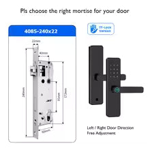 Bluetooth TTLock App Fingerprint Door Lock Code Card Key Touch Screen Smart Door Lock Security Digital Electronic Lock For Home