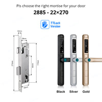 92/85mm Waterproof Fingerprint TTLock Bluetooth APP RFID Card Code Keyless Electronic Smart Door Lock Aluminum/Glass Sliding - 8