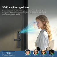 Facial Recognition Video call Automatic Door Lock TUYA Front Door Fingerprint Smart Lock Digit Camera Visible Inner Screen - 2