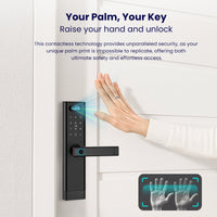 Facial Recognition Video call Automatic Door Lock TUYA Front Door Fingerprint Smart Lock Digit Camera Visible Inner Screen - 3