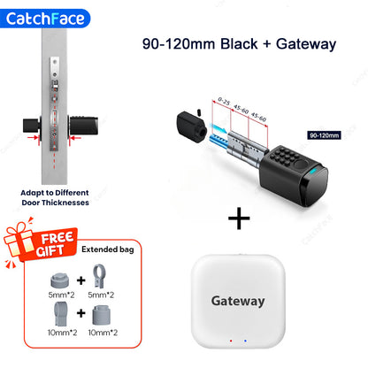 IP66 Waterproof 2026 New Generation TUYA APP Fingerprint Password Digital RFID Card Cylinder Smart Door Lock 60-90 90-120
