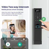 Facial Recognition Video call Automatic Door Lock TUYA Front Door Fingerprint Smart Lock Digit Camera Visible Inner Screen - 4