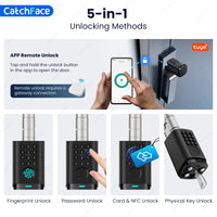 IP66 Waterproof 2026 New Generation TUYA APP Fingerprint Password Digital RFID Card Cylinder Smart Door Lock 60-90 90-120 - 5