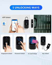 [New]Smart Lock Box,CATCHFACE Wireless Smart Key Lock Box App Control,Share eKey,Key Lockbox Wall Mount&Door Handle,Electronic LockBox Realtor/Home/Office/Warehouse/Vrbo/Cars - 4