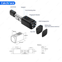 IP66 Waterproof 2026 New Generation TUYA APP Fingerprint Password Digital RFID Card Cylinder Smart Door Lock 60-90 90-120 - 6