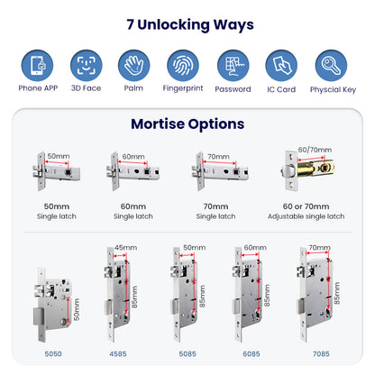 Facial Recognition Video call Automatic Door Lock TUYA Front Door Fingerprint Smart Lock Digit Camera Visible Inner Screen