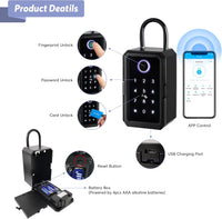 Smart Box Lock,CATCHFACE Key Lock Box Wireless Lock Box with App and Share ekey Bluetooth Key Lockbox Door Handle Biometric Lockbox Wall Mounted Smart lockbox for Apartment Realtor Office Home[New] - 2