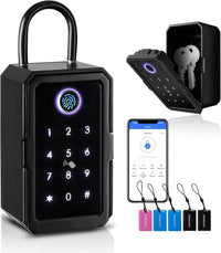 Smart Box Lock,CATCHFACE Key Lock Box Wireless Lock Box with App and Share ekey Bluetooth Key Lockbox Door Handle Biometric Lockbox Wall Mounted Smart lockbox for Apartment Realtor Office Home[New] - 1