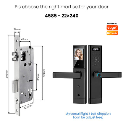 Facial Recognition Video call Automatic Door Lock TUYA Front Door Fingerprint Smart Lock Digit Camera Visible Inner Screen