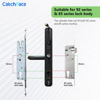 92/85mm Waterproof Fingerprint TTLock Bluetooth APP RFID Card Code Keyless Electronic Smart Door Lock Aluminum/Glass Sliding - 2