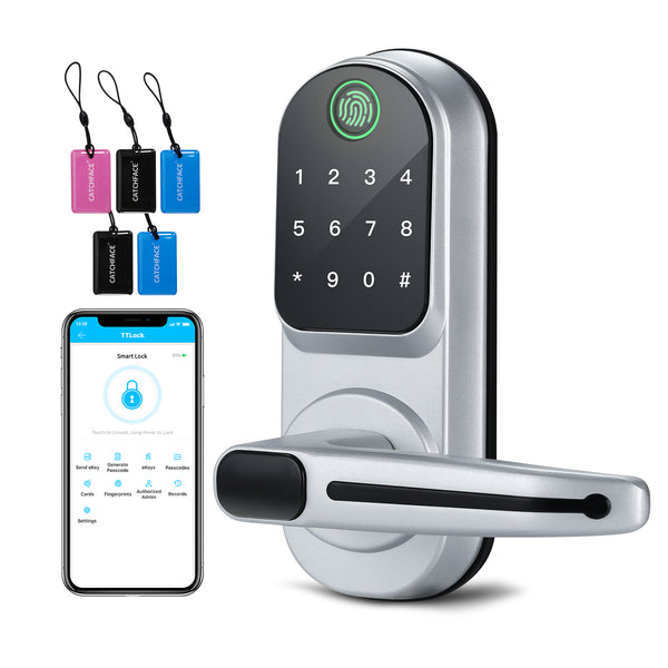 Smart Lock,CATCHFACE Fingerprint Door Lock B17(Silver)