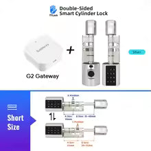 Catchfcae New Adjustable Replacement TTLock APP Fingerprint FRID Card Password Cylinder Electronic Smart Door Lock Digital