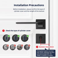 Catchfcae New Adjustable Replacement TTLock APP Fingerprint FRID Card Password Cylinder Electronic Smart Door Lock Digital - 3