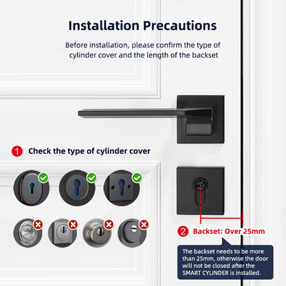 Catchfcae New Adjustable Replacement TTLock APP Fingerprint FRID Card Password Cylinder Electronic Smart Door Lock Digital