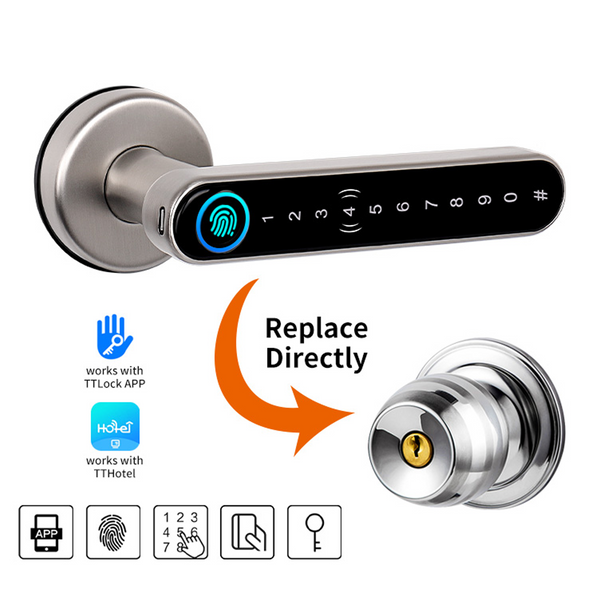 Smart Lock,CATCHFACE Fingerprint Door Lock,G01PL Pro Smart Door Lock(Satin Nickel)