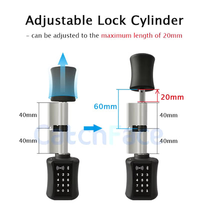 TTlock Bluetooth Smart Cylinder Lock WIFI security wireless Electronic Digital APP Keypad Code RFID Card Keyless Lock