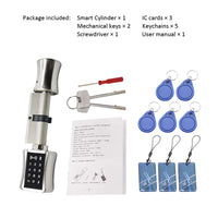 TTlock Bluetooth Smart Cylinder Lock WIFI security wireless Electronic Digital APP Keypad Code RFID Card Keyless Lock - 5