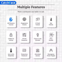 Bluetooth TTLock App Fingerprint Door Lock Code Card Key Touch Screen Smart Door Lock Security Digital Electronic Lock For Home - 2