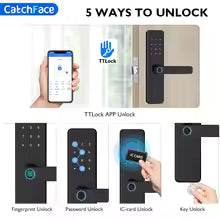 Bluetooth TTLock App Fingerprint Door Lock Code Card Key Touch Screen Smart Door Lock Security Digital Electronic Lock For Home