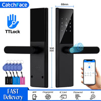 Bluetooth Fingerprint Door Lock TTLock App Code Card Key Touch Screen Smart Door Lock Security Digital Electronic Lock For Home - 1