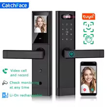 Facial Recognition Video call Automatic Door Lock TUYA Front Door Fingerprint Smart Lock Digit Camera Visible Inner Screen