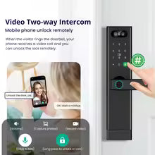 Facial Recognition Video call Automatic Door Lock TUYA Front Door Fingerprint Smart Lock Digit Camera Visible Inner Screen