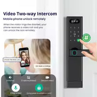 Facial Recognition Video call Automatic Door Lock TUYA Front Door Fingerprint Smart Lock Digit Camera Visible Inner Screen - 4