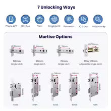 Facial Recognition Video call Automatic Door Lock TUYA Front Door Fingerprint Smart Lock Digit Camera Visible Inner Screen