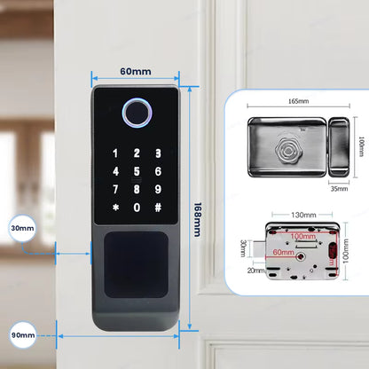 TTLock WIFI Version Double Side Fingerprint Waterproof Outdoor Gate Passcode Rfid Card Keyless Smart Door Lock