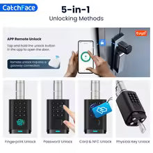 IP66 Waterproof 2026 New Generation TUYA APP Fingerprint Password Digital RFID Card Cylinder Smart Door Lock 60-90 90-120