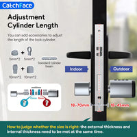 V1 Pro+ Version Adjustable TUYA or TTLock APP Fingerprint Password Digital RFID Card Cylinder Smart Door Lock for Home Hotel - 3