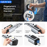 V1 Pro+ Version Adjustable TUYA or TTLock APP Fingerprint Password Digital RFID Card Cylinder Smart Door Lock for Home Hotel - 4