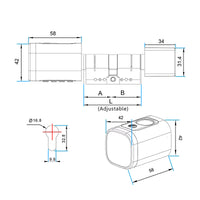 V1 Pro+ Version Adjustable TUYA or TTLock APP Fingerprint Password Digital RFID Card Cylinder Smart Door Lock for Home Hotel - 5