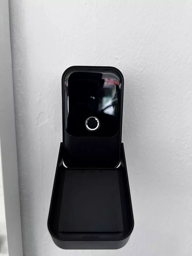 CATCHFACE K5 smart key box opened on a customer wall